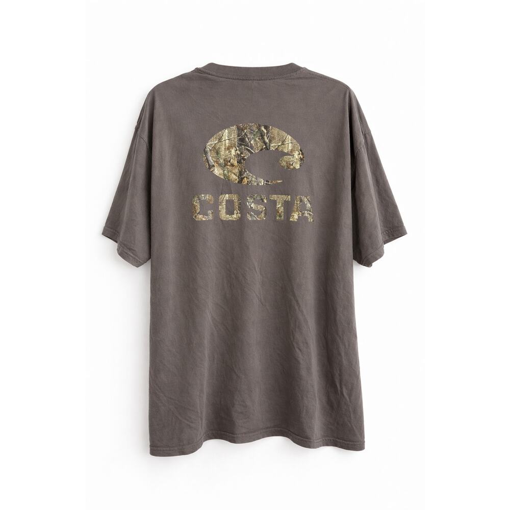 Costa T Shirt Mens XXL Gray Camo Logo Short Sleeve Graphic Tee